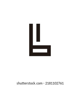Letter b and L stripe geometric symbol simple logo vector