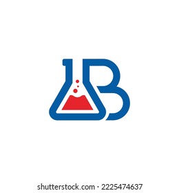 Letter B and lab glass logo design