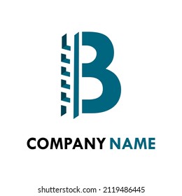 letter b with ladder logo template illustration.