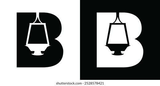 Letra B Lámpara Interior Abstractas Monograma Creativo Logotipo de Negocio
