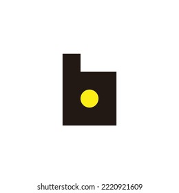 Letra b lámpara, símbolo geométrico cuadrado simple vector logo