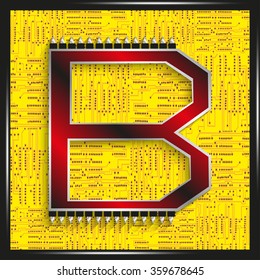 Letter "B" of the Latin alphabet. Vector illustration.