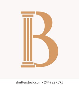 Buchstabe B Gesetz Logo Konzept mit Säulensymbol