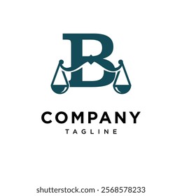 Letter B Law Scale Logo Icon Vector