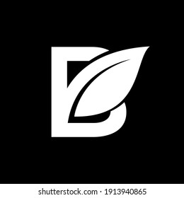 letra b hoja mayúscula negro logo gráfico de vector diseño aislado fondo