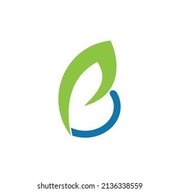 letter b leaf design logo vector