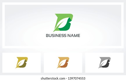 Letter B Leaf Environment Natural Logo