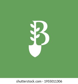 Plantilla de diseño de logotipo de jardín de hoja de letra B idea creativa