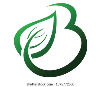 letter b leaf green logo