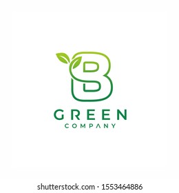 Letter B Leaf Growing Buds, Shoots Logo Vector Icon