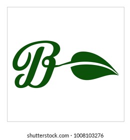 letra b logo hoja hoja