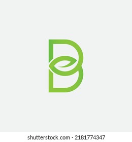 Letter B Leaf Logo Concept sign icon symbol Design. Natural Leaf Logo Design. Vector illustration logo template