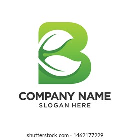 Letter B Leaf Logo Design Template Inspiration