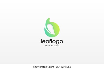 Letter B leaf logo design