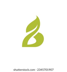 Letter B Leaf logo Design. B Nature Logo Vector