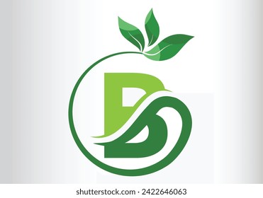 Diseño de letras B Logotipo de hoja Diseño de letras vectoriales para marca.