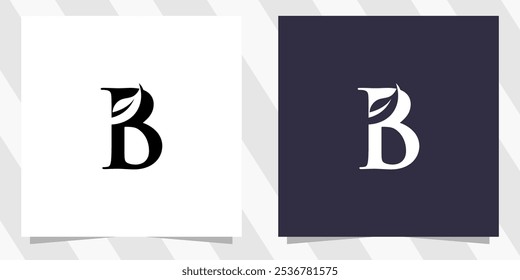letter b with leaf logo design