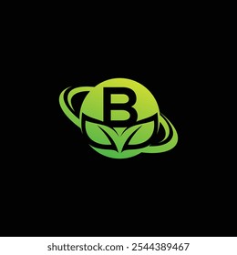 Letter B Leaf Logo Design Vector illustration template, B Leaf logo