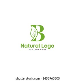 Letter B With Leaf Logo. Green leaf logo icon vector design. Landscape design, garden, Plant, nature and ecology vector. Ecology Happy life Logotype concept icon. Editable file.