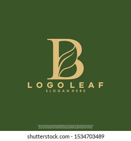 Letter B With Leaf Logo. Green leaf logo icon vector design. Landscape design, garden, Plant, nature and ecology vector. Editable file.