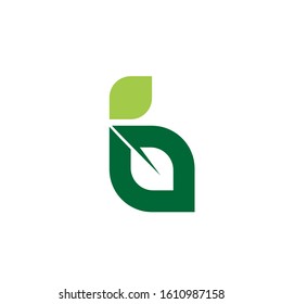 Letter B leaf Logo Template Vector.B symbol vector.Letter B eco leaves icon design template elements. Vector color sign.
