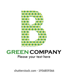 Letter b with leaf logo template illustration