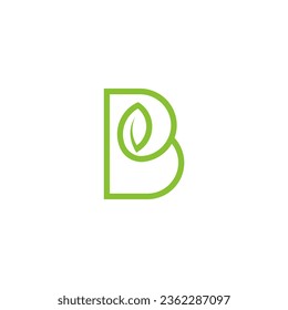 letter b leaf logo vetor image