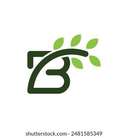 Letter B Leaf Nature Ecology Business Simplicity Icon Design Logo