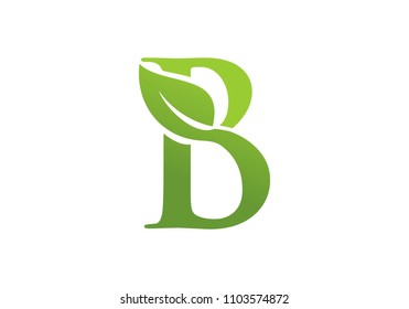 Letter B Leaf Nature Logo