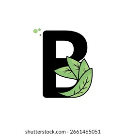 Letter B leaf nature vector illustration logo design