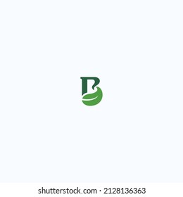 Letter B leaf template logo design