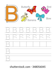 Letter B Learn Handwriting Stock Vector (Royalty Free) 348056045 ...