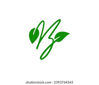 Letra B con hojas. Inspiración en el logotipo de vectores para empresas relacionadas con la naturaleza, la salud y la aptitud física.