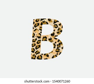 Letter B Leopard Letter Icon , Wild life animal letter B Cheetah Letter Icon. Animal Design Concept.