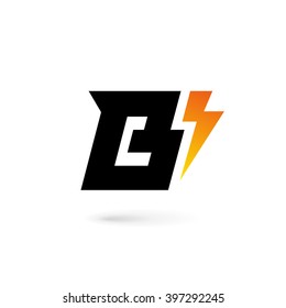 Letter B lightning logo icon design template elements