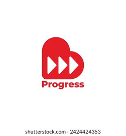 letter b like to progrees arrow logo vector 