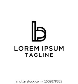 Letter B Line Art Design Template