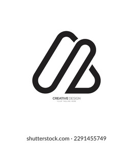 Letter A B or B A line art unique shape minimal creative logo concept