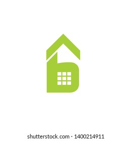 Letter B line building logo - Vector