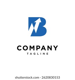Letra B Vector de icono de logotipo de gráfico de línea