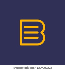 Letter B Line Document File Creative Abstract Business Logo 