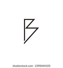 Letra B línea, símbolo geométrico luminoso simple vector logotipo