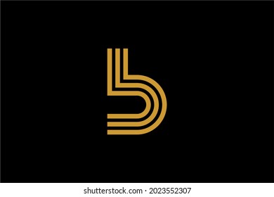 Letter B line logo design vector. Outline B abstract symbol. Type B vector icon. 