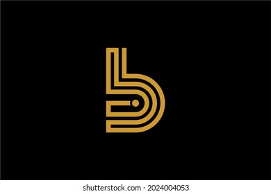 Letter B line logo design vector. Outline B abstract symbol. Type B vector icon. 