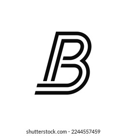 letter b and line logo icon and vector