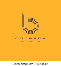 Letter B line logo icon. Stroke letter vector element.
