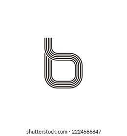 Letter b lines, curve geometric symbol simple logo vector