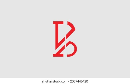 Letter B Lines Logo Vector Design. Creative Letter B Icon with Red parallel Lines.