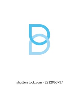 letter b linked blue water drop logo vector 