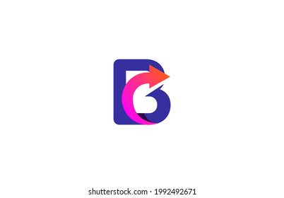 letter B linked combine stylish trendy arrow logo